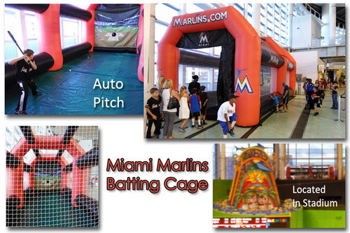 Miami Marlins Batting Cage with pitching machine